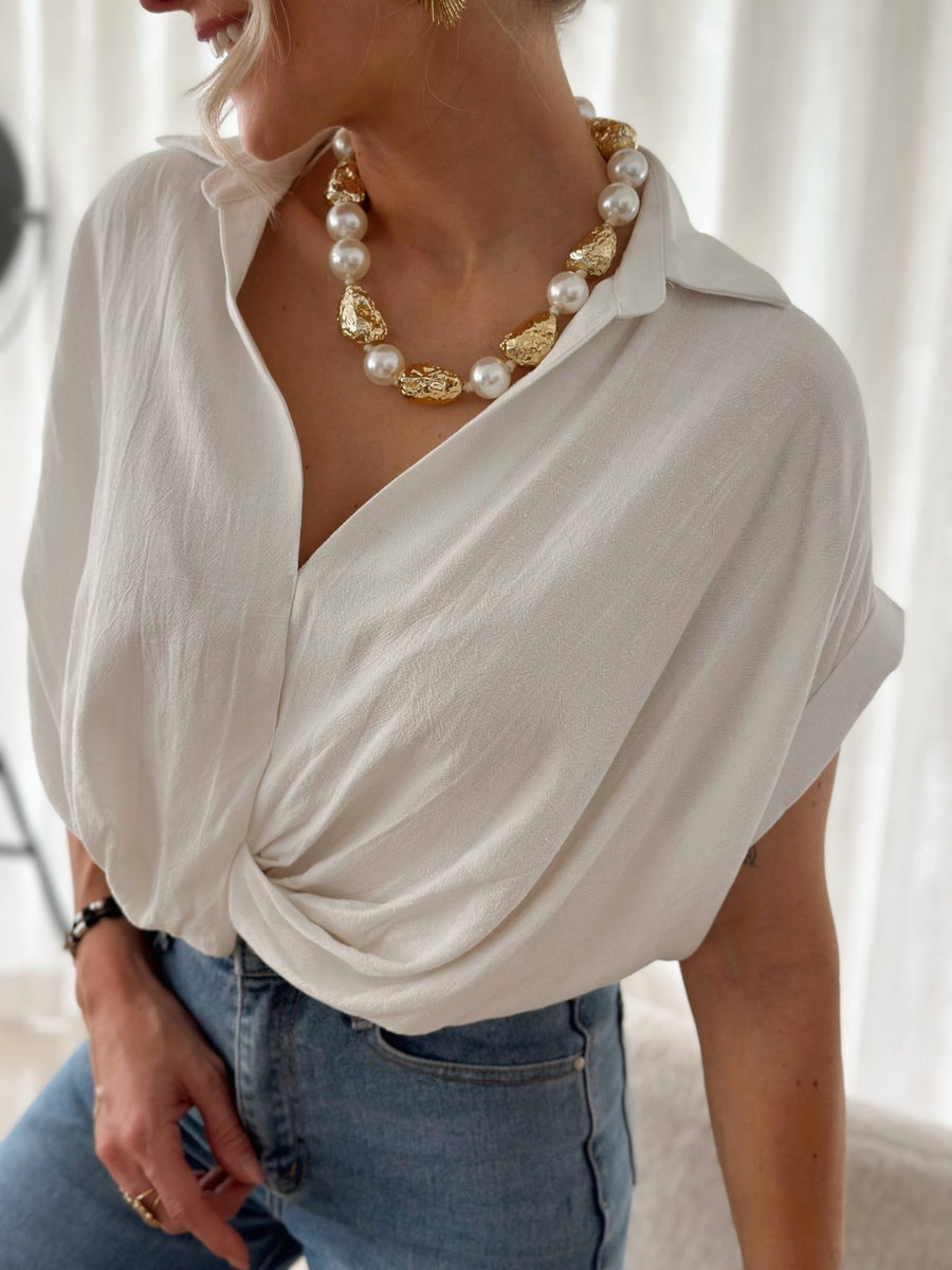 La blouse Coline blanc - Gualap