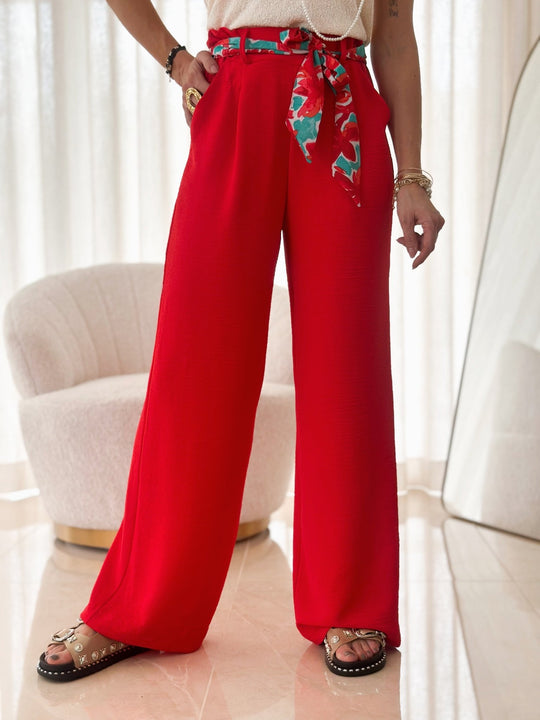 Le pantalon Agnessa rouge - Gualap