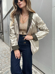 La veste Daphne courte reversible kaki-Gualap