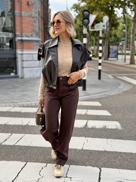 Veste Petra Simili Cuir Sans Manche | Gualap
