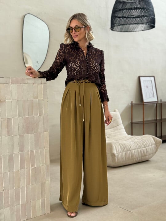 La blouse Mally marron