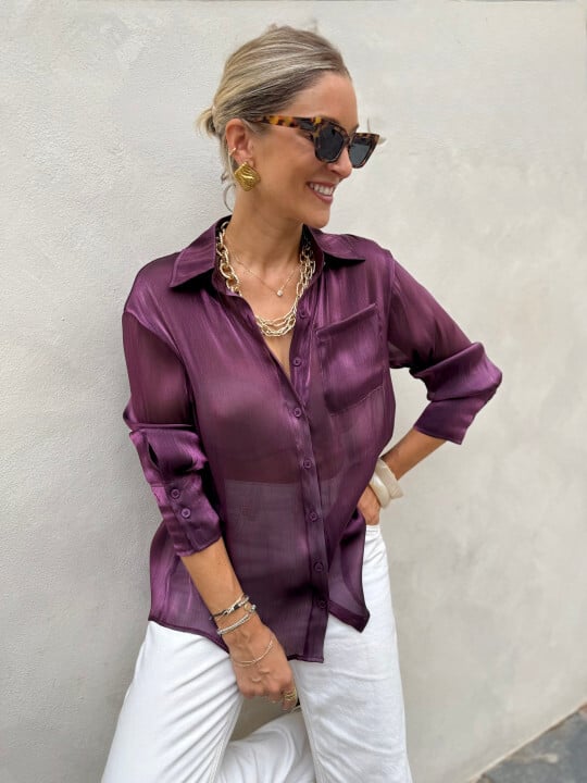 La chemise Nargisse prune