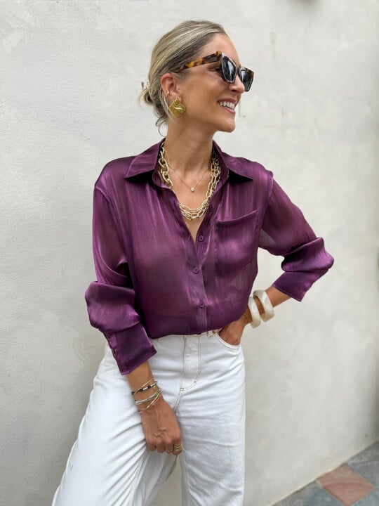 La chemise Nargisse prune