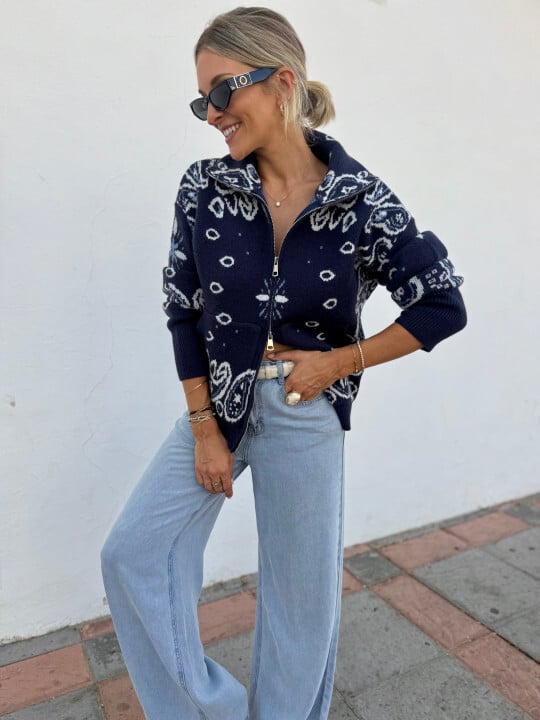 Le gilet Nelya bleu