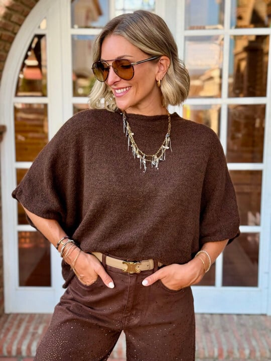 Le pull Odile marron