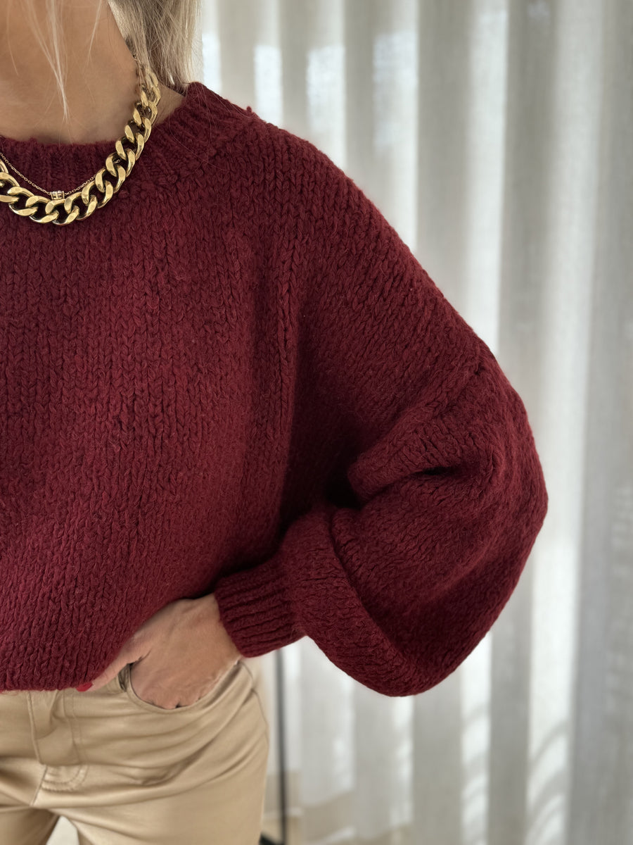 Le pull Sidji bordeaux