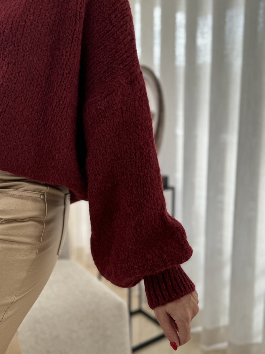 Le pull Sidji bordeaux