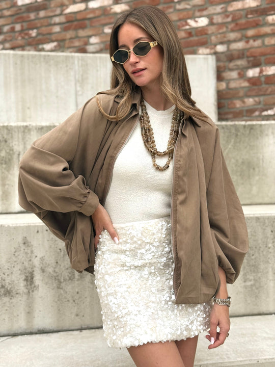 La jupe sophia blanc cassé