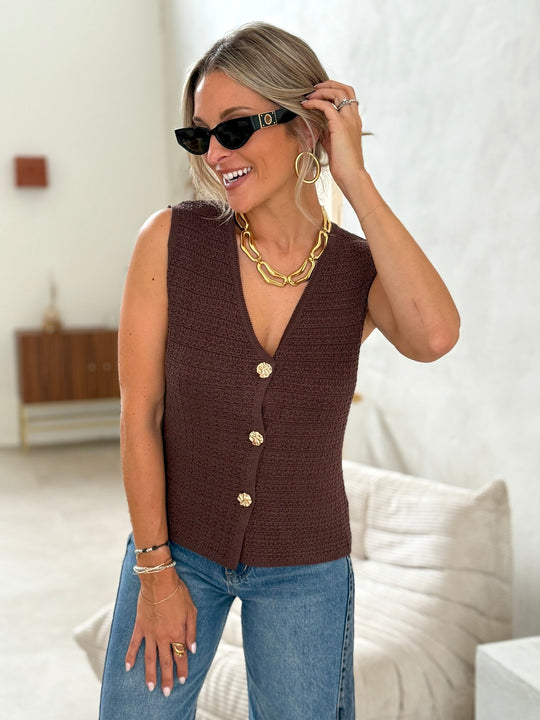 La blouse Charlie marron - Gualap