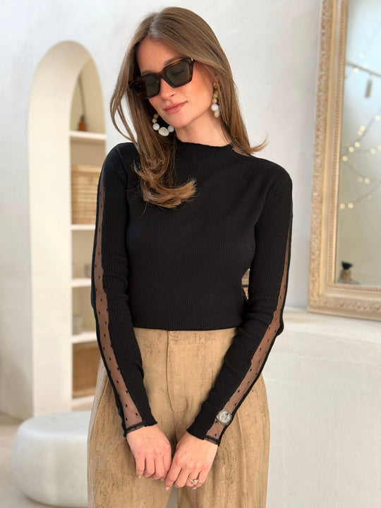 La blouse Djenna noir - Gualap