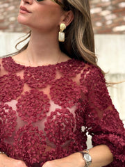 La blouse Georgia bordeaux - Gualap
