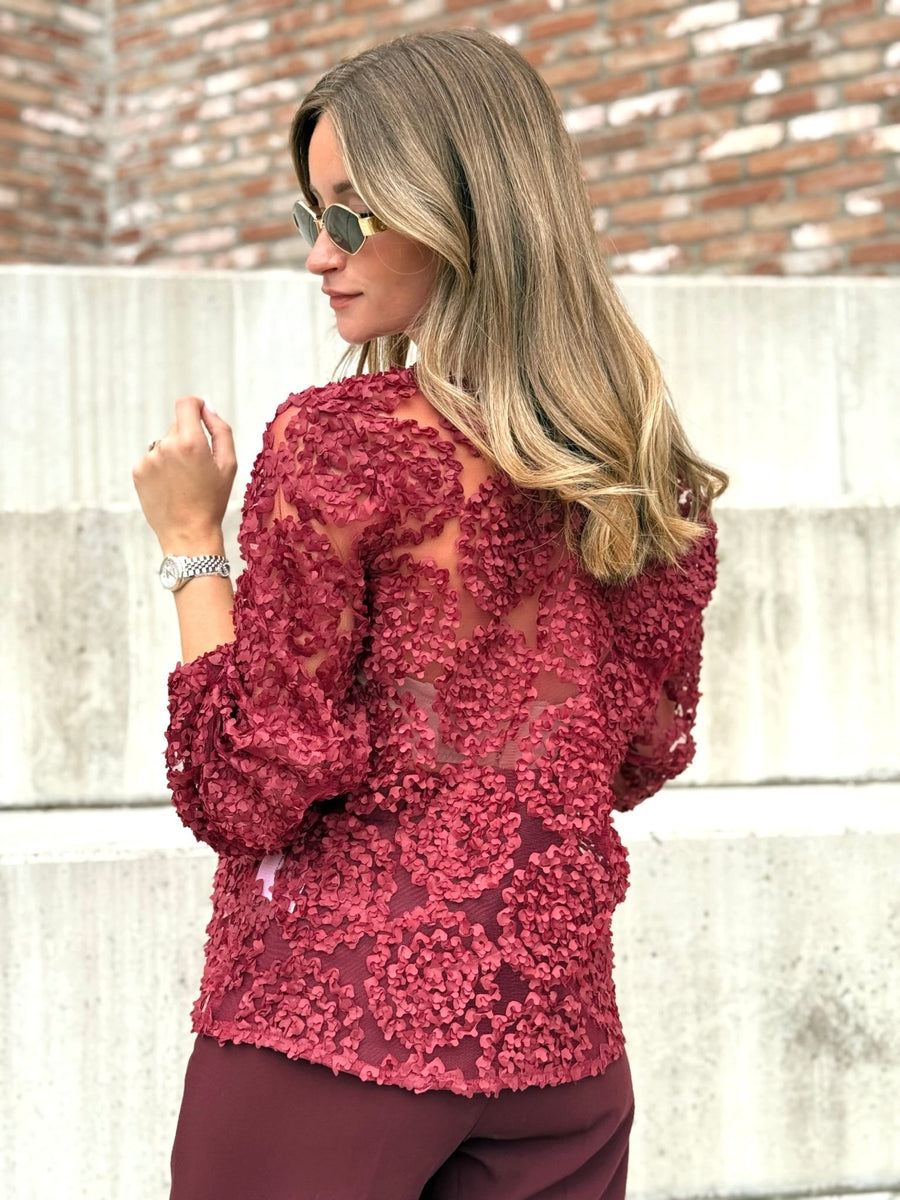 La blouse Georgia bordeaux - Gualap