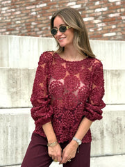 La blouse Georgia bordeaux - Gualap