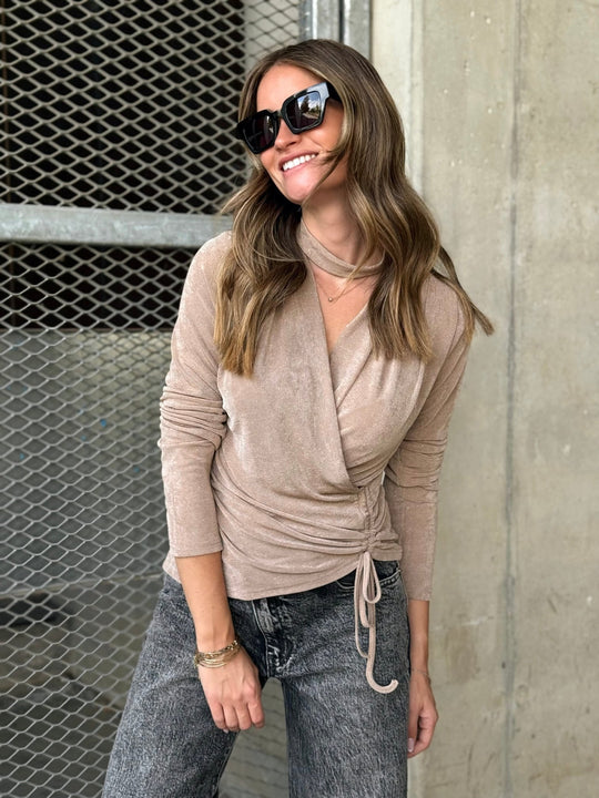 La blouse Hella beige - Gualap