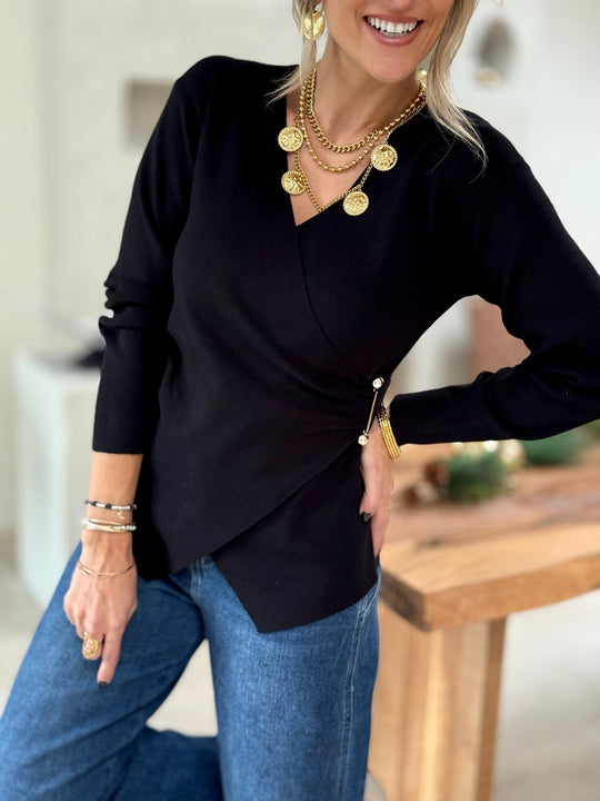 La blouse Sonia noir - Gualap