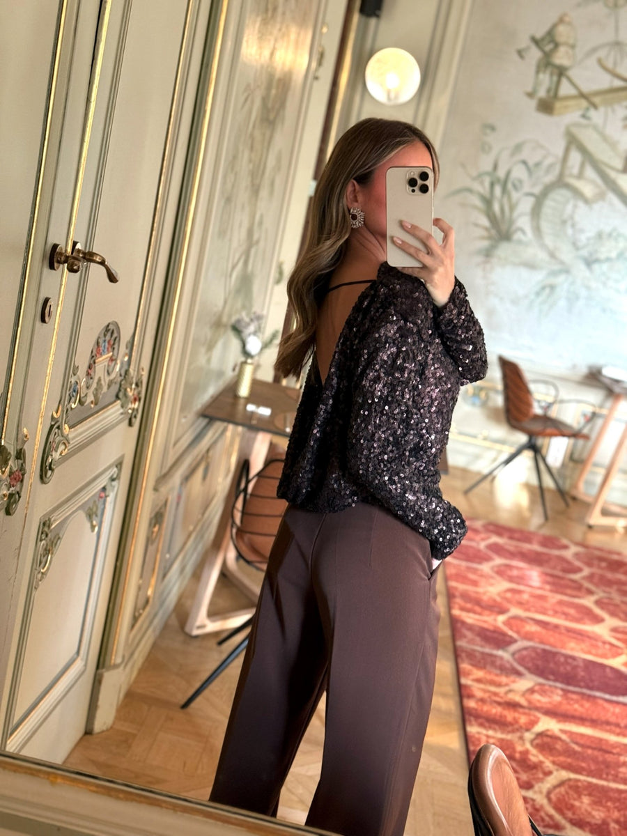 La blouse Uguette marron - Gualap