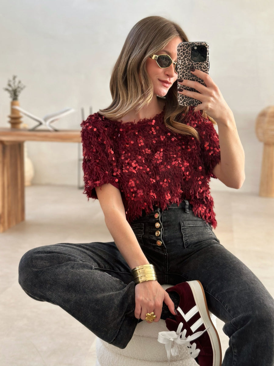 La blouse Yseult bordeaux - Gualap