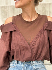 La chemise Donata marron - Gualap