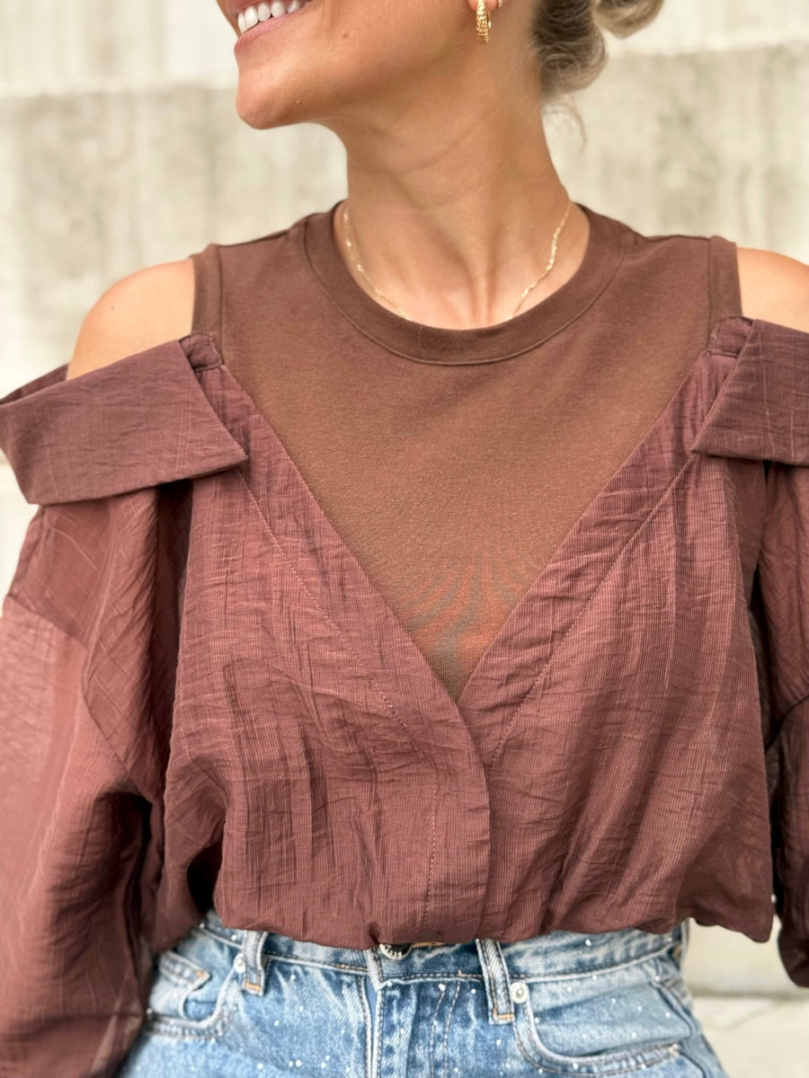 La chemise Donata marron - Gualap
