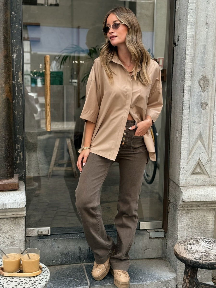 La chemise Ellie beige - Gualap