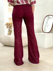 La pantalon Enissa bordeaux - Gualap