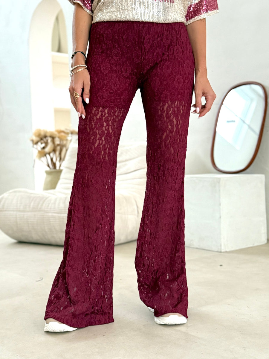 La pantalon Enissa bordeaux - Gualap
