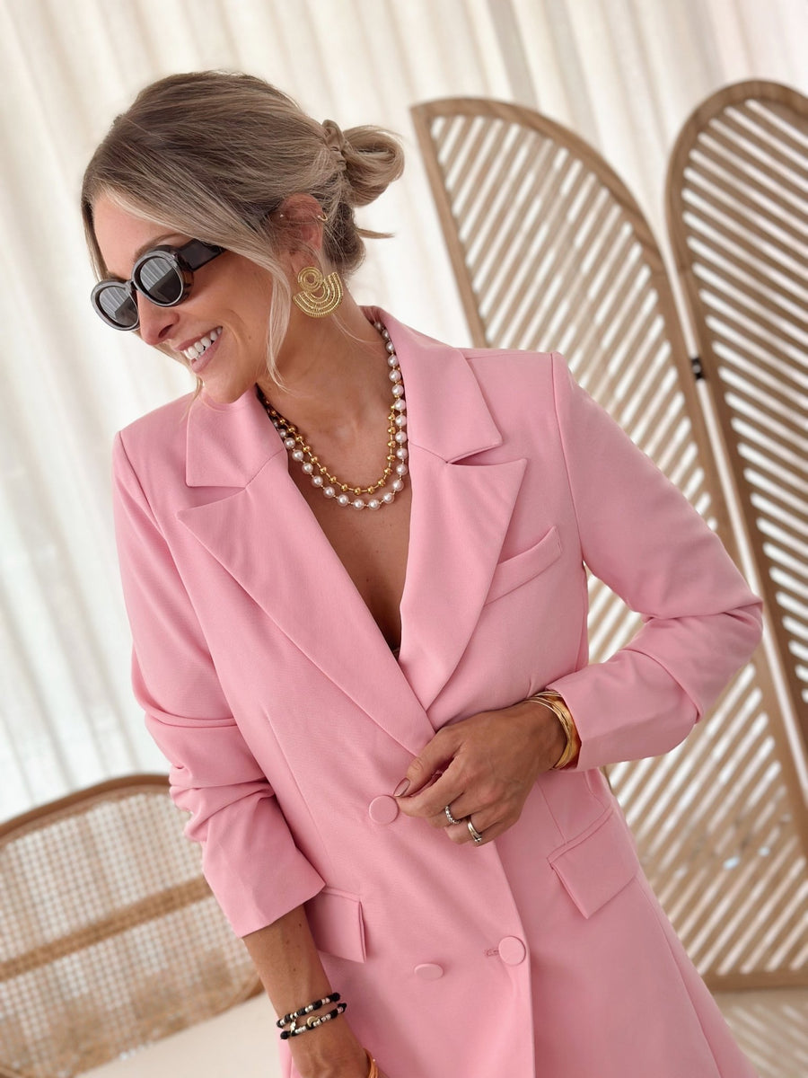 La robe blazer Kenza rose-Gualap