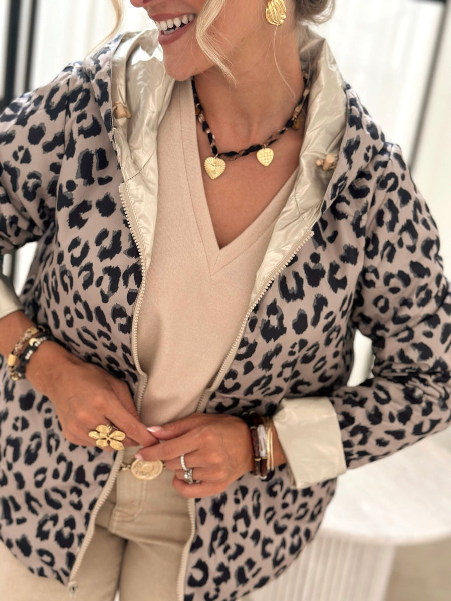 La veste daphne leopard dore - Gualap