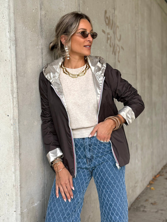 La veste Daphne réversible marron - Gualap
