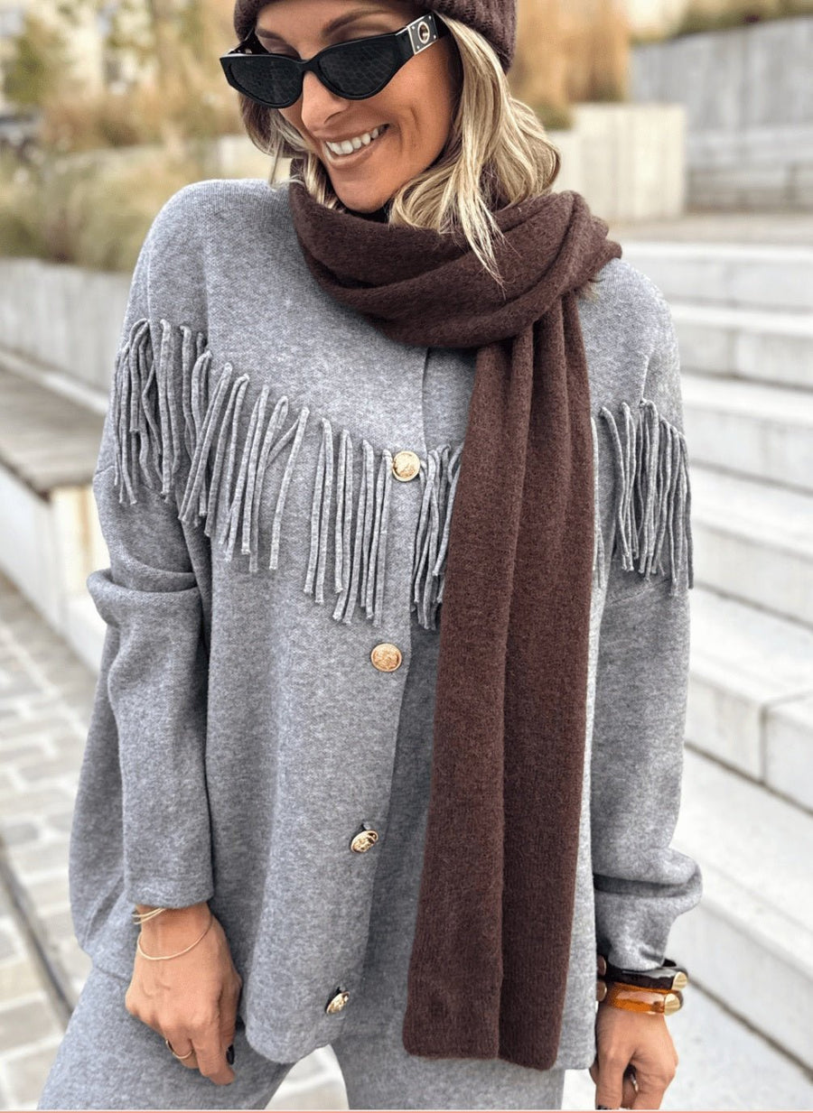 Le bonnet et l’echarpe Rachel marron - Gualap