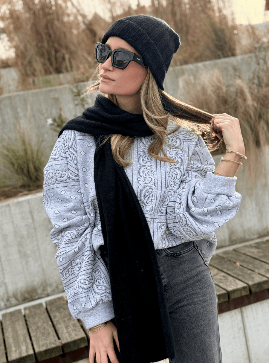 Le bonnet et l’echarpe Rachel noir - Gualap