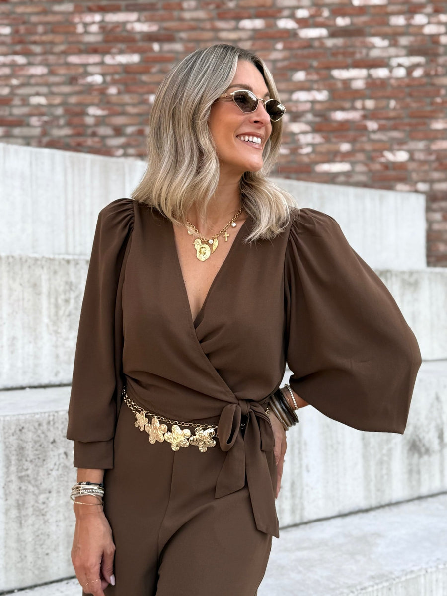 Le chemisier Farah marron - Gualap