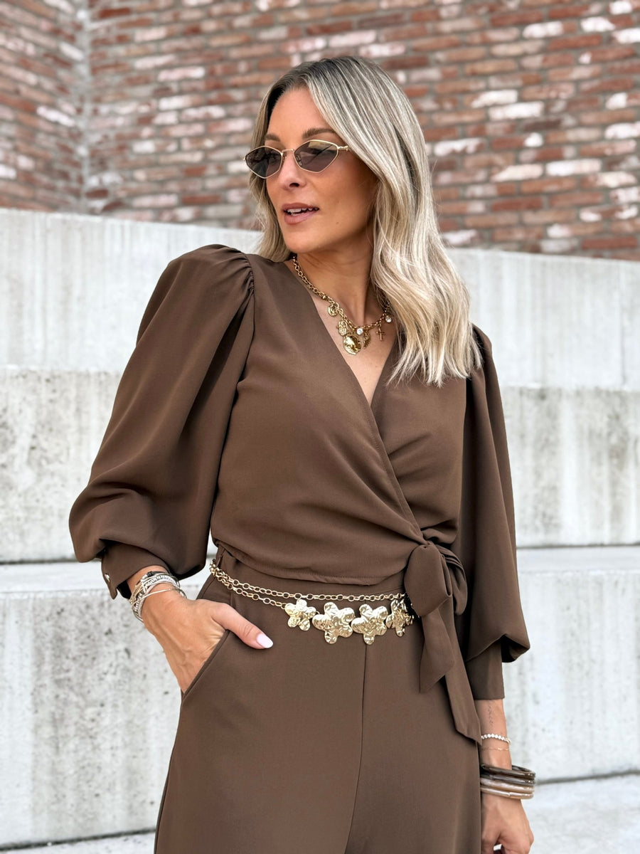 Le chemisier Farah marron - Gualap