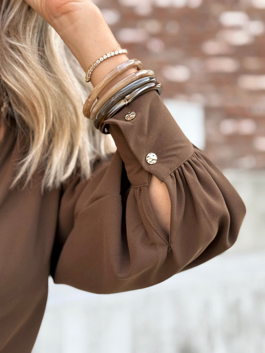 Le chemisier Farah marron - Gualap