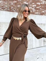 Le chemisier Farah marron - Gualap