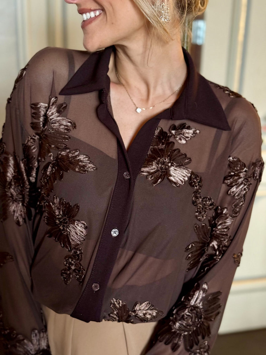 Le chemisier Vanina brun - Gualap