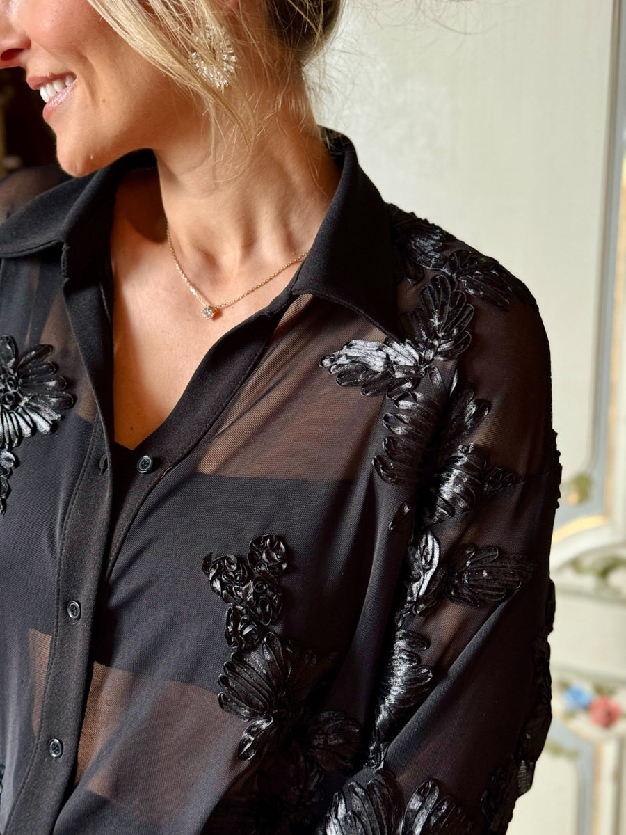 Le chemisier Vanina noir - Gualap