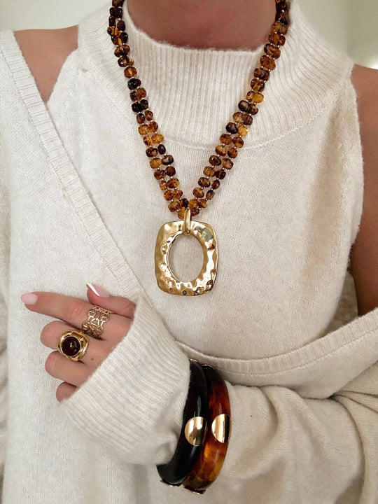 Le collier Caterina brun - Gualap