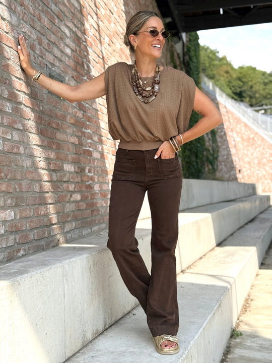 Le jeans Gloria marron - Gualap