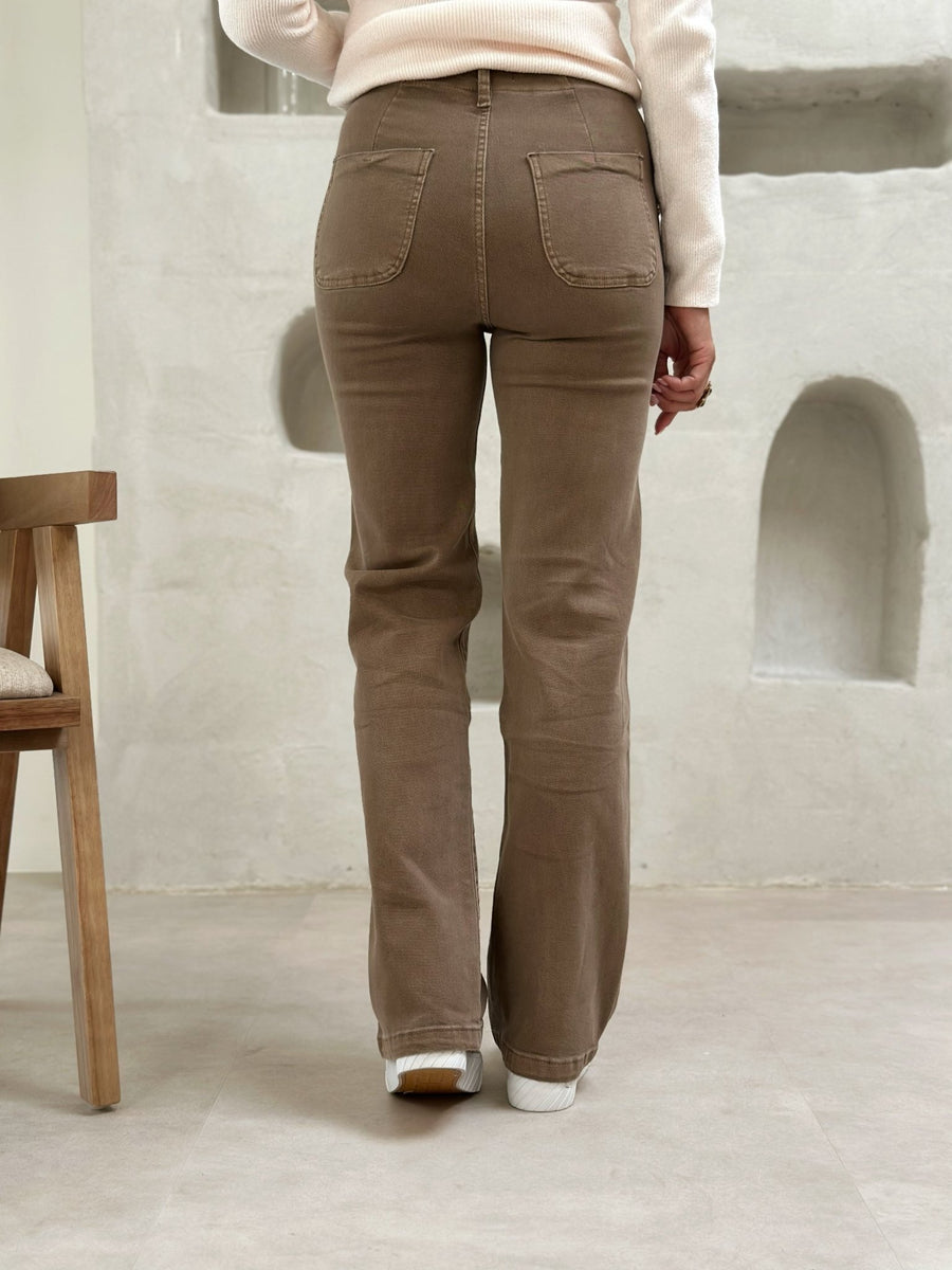 Le jeans Natanya taupe - Gualap