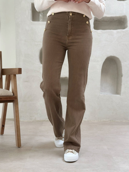 Le jeans Natanya taupe-Gualap