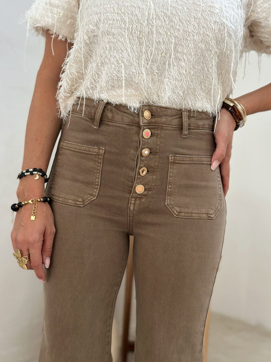 Le jeans Romane taupe-Gualap