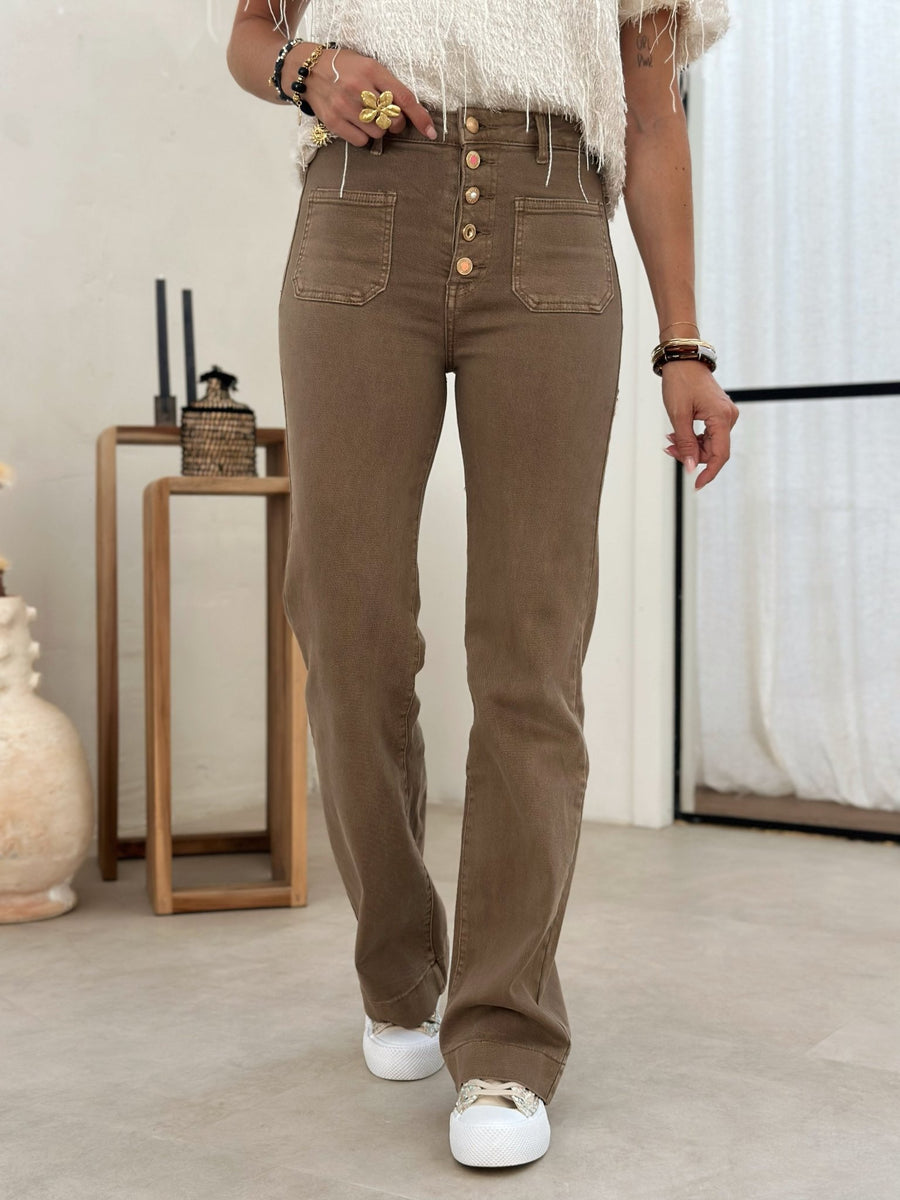 Le jeans Romane taupe-Gualap