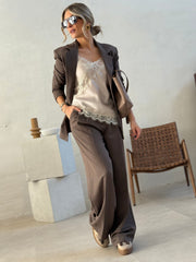 Le pantalon Mallaury marron - Gualap