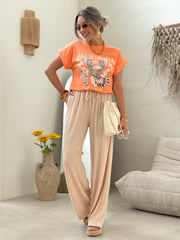 Le pantalon Raffaela beige - Gualap