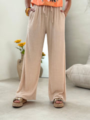 Le pantalon Raffaela beige - Gualap