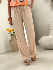 Le pantalon Raffaela beige - Gualap