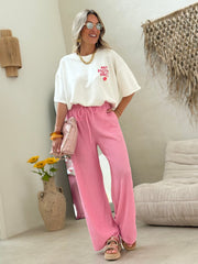 Le pantalon Raffaela rose - Gualap