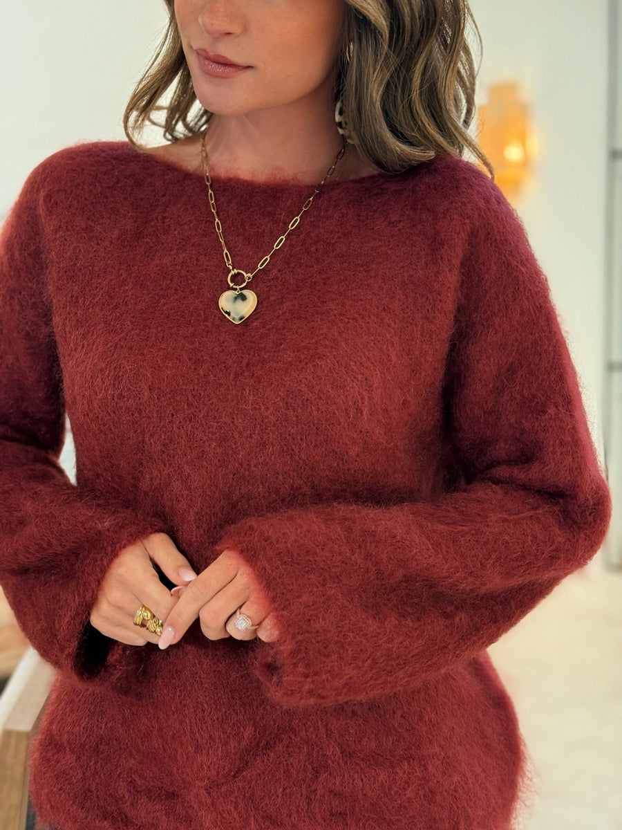 Le pull Brunella bordeaux - Gualap