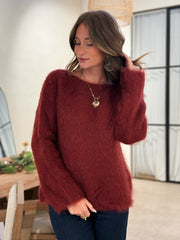 Le pull Brunella bordeaux - Gualap